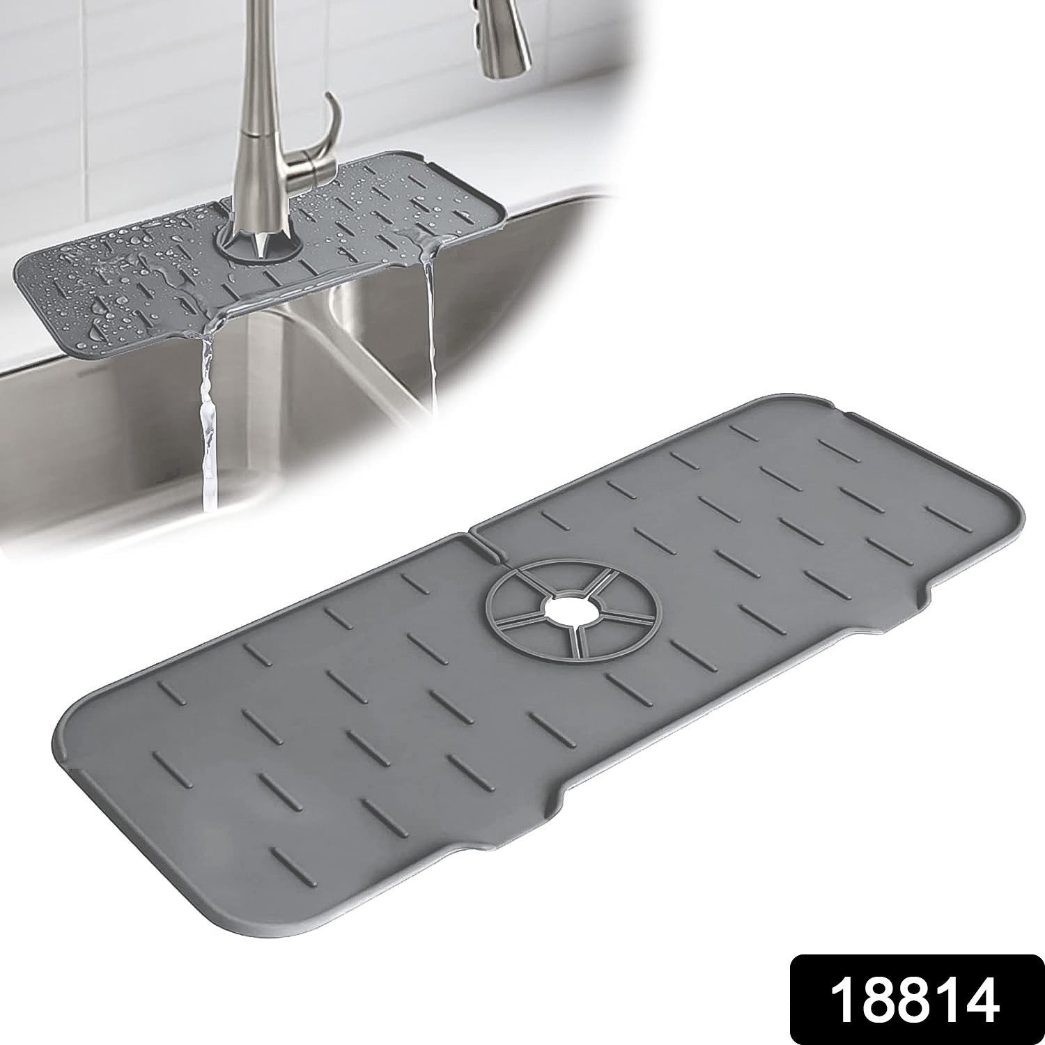 Silicone Sink Faucet Pad / Mat (1 Pc / 33x12 Cm) Silicone Sink Faucet Pad / Mat (1 Pc / 33x12 Cm)